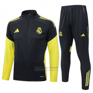Chandal de Chaqueta del Real Madrid Nino 2025-2026 Gris Amarillo
