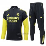 Chandal de Sudadera del Real Madrid 2025-2026 Negro Amarillo