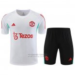 Chandal del Manchester United Manga Corta 2023-2024 Blanco - Pantalon Corto