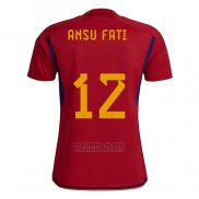 Camiseta Espana Jugador Ansu Fati 1ª 2022