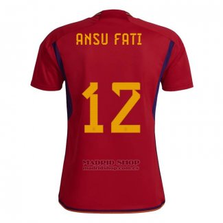 Camiseta Espana Jugador Ansu Fati 1ª 2022