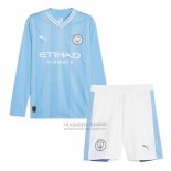 Camiseta Manchester City 1ª Manga Larga Nino 2023-2024