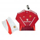 Camiseta Manchester United 1ª Manga Larga Nino 2024-2025