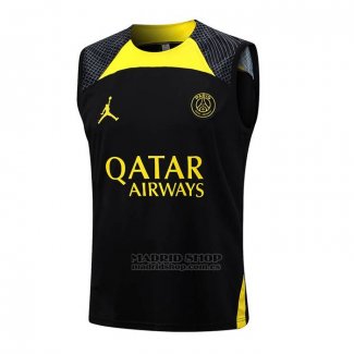 Camiseta de Entrenamiento Paris Saint-Germain Jordan Sin Mangas 2023-2024 Negro