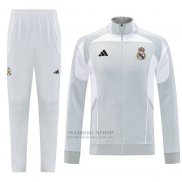 Chandal de Chaqueta del Real Madrid 2025-2026 Nino Gris Blanco