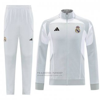 Chandal de Chaqueta del Real Madrid 2025-2026 Nino Gris Blanco