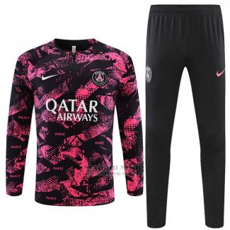 Chandal de Sudadera del Paris Saint-Germain 2022-2023 Negro y Rosa