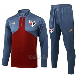 Chandal de Sudadera del Sao Paulo 2025-2026 Gris Rojo