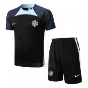 Chandal del Inter Milan Manga Corta 2022-2023 Negro - Pantalon Corto