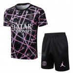 Chandal del Paris Saint-Germain Jordan Manga Corta 2025-2026 Negro Rosa - Pantalon Corto