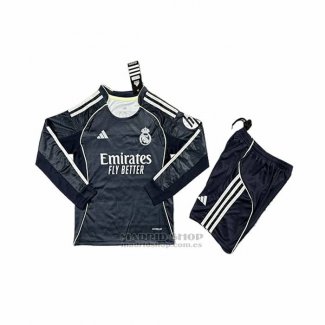 Camiseta Real Madrid 2ª Manga Larga Nino 2025-2026