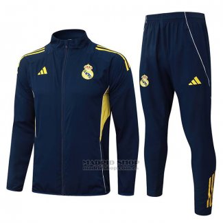 Chandal de Chaqueta del Real Madrid Nino 2025-2026 Azul Amarillo