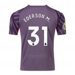 Camiseta Manchester City Jugador Ederson M. Portero 2023-2024 Purpura