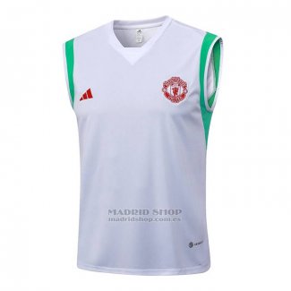 Camiseta de Entrenamiento Manchester United Sin Mangas 2023-2024 Blanco