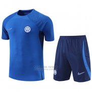 Chandal del Inter Milan Manga Corta 2022-2023 Azul - Pantalon Corto