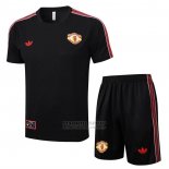 Chandal del Manchester United Manga Corta 2025-2026 Negro - Pantalon Corto