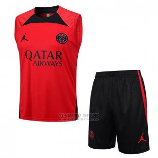 Chandal del Paris Saint-Germain Jordan Sin Mangas 2023-2024 Rojo