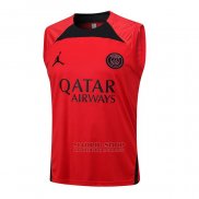 Camiseta de Entrenamiento Paris Saint-Germain Jordan Sin Mangas 2023-2024 Rojo
