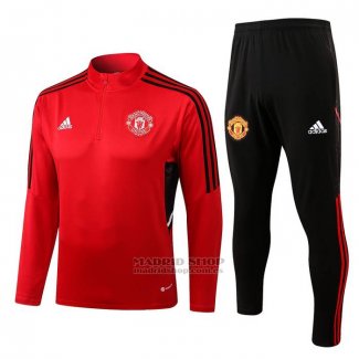 Chandal de Sudadera del Manchester United Nino 2022-2023 Rojo