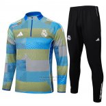 Chandal de Sudadera del Real Madrid Nino 2025-2026 Azul Verde