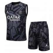 Chandal del Paris Saint-Germain Jordan Sin Mangas 2023-2024 Negro y Gris