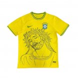 Tailandia Camiseta Brasil Jesus 2025 Amarillo