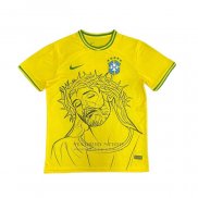Tailandia Camiseta Brasil Jesus 2025 Amarillo