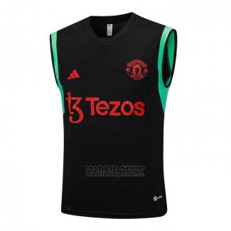 Camiseta de Entrenamiento Manchester United Sin Mangas 2023-2024 Negro