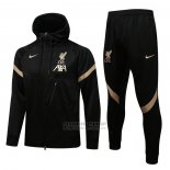 Chandal con Capucha del Liverpool 2021-2022 Negro