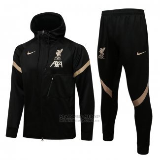 Chandal con Capucha del Liverpool 2021-2022 Negro