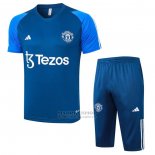 Chandal del Manchester United Manga Corta 2023-2024 Azul - Pantalon Corto