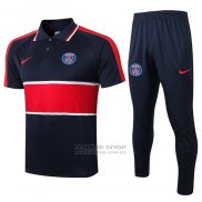 Conjunto Polo Paris Saint-Germain 2020-2021 Azul y Rojo