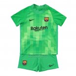 Camiseta Barcelona Portero Nino 2021-2022 Verde