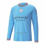 Camiseta Manchester City 1ª Manga Larga 2022-2023