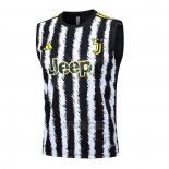 Camiseta de Entrenamiento Juventus Sin Mangas 2023-2024 Negro y Blanco