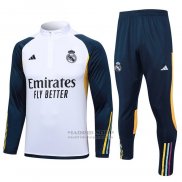 Chandal de Sudadera del Real Madrid Nino 2023-2024 Blanco