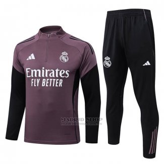 Chandal de Sudadera del Real Madrid Nino 2025-2026 Purpura