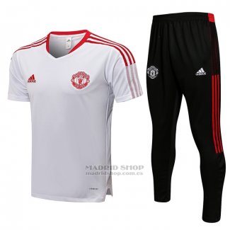 Chandal del Manchester United Manga Corta 2021-22 Blanco