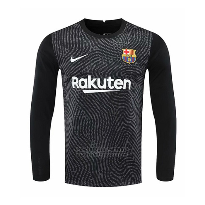 Camiseta Barcelona Portero Manga Larga 2020-2021 Negro ...